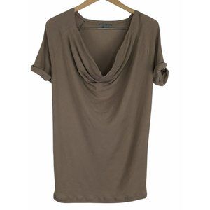 James Pearse Womens Cowl Neck Beige‎ Camel Shirt size 1